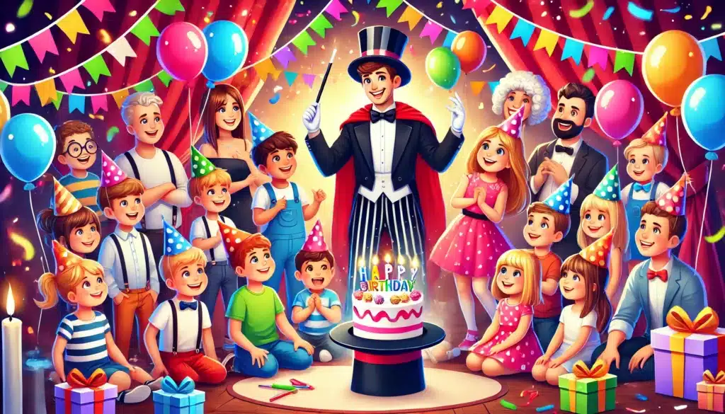 un magicien a domicile pour fête d'anniversaire.